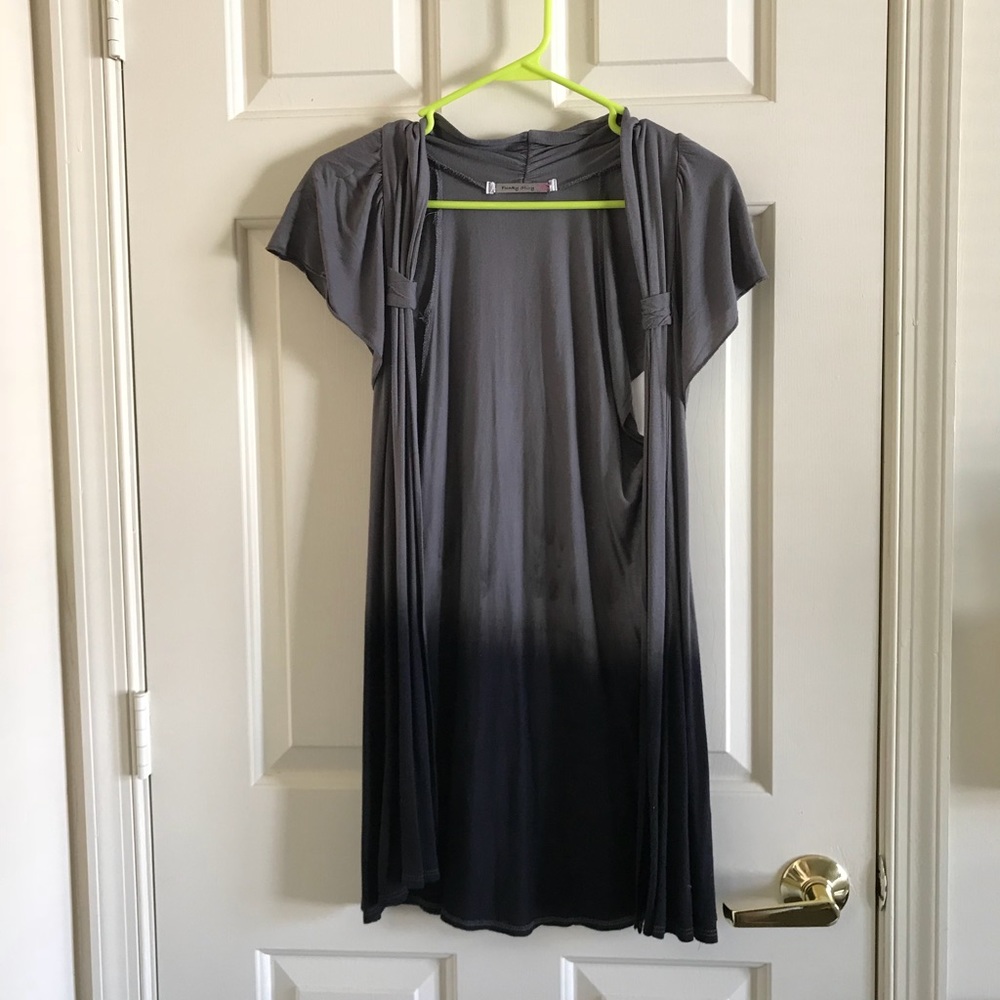 Gray to Black Ombré Long Cardigan/Shawl